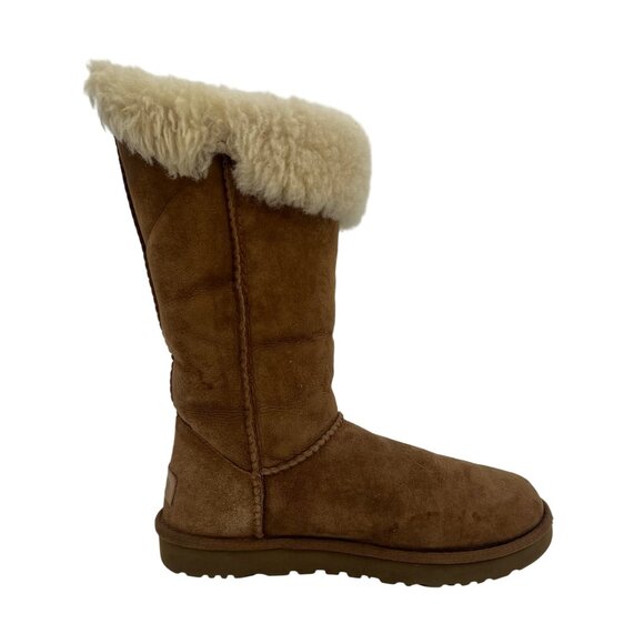 UGG Bailey Button Triplet 1873 Chestnut Sheepskin Tall Boots | Casual Winter 7 - Picture 12 of 16